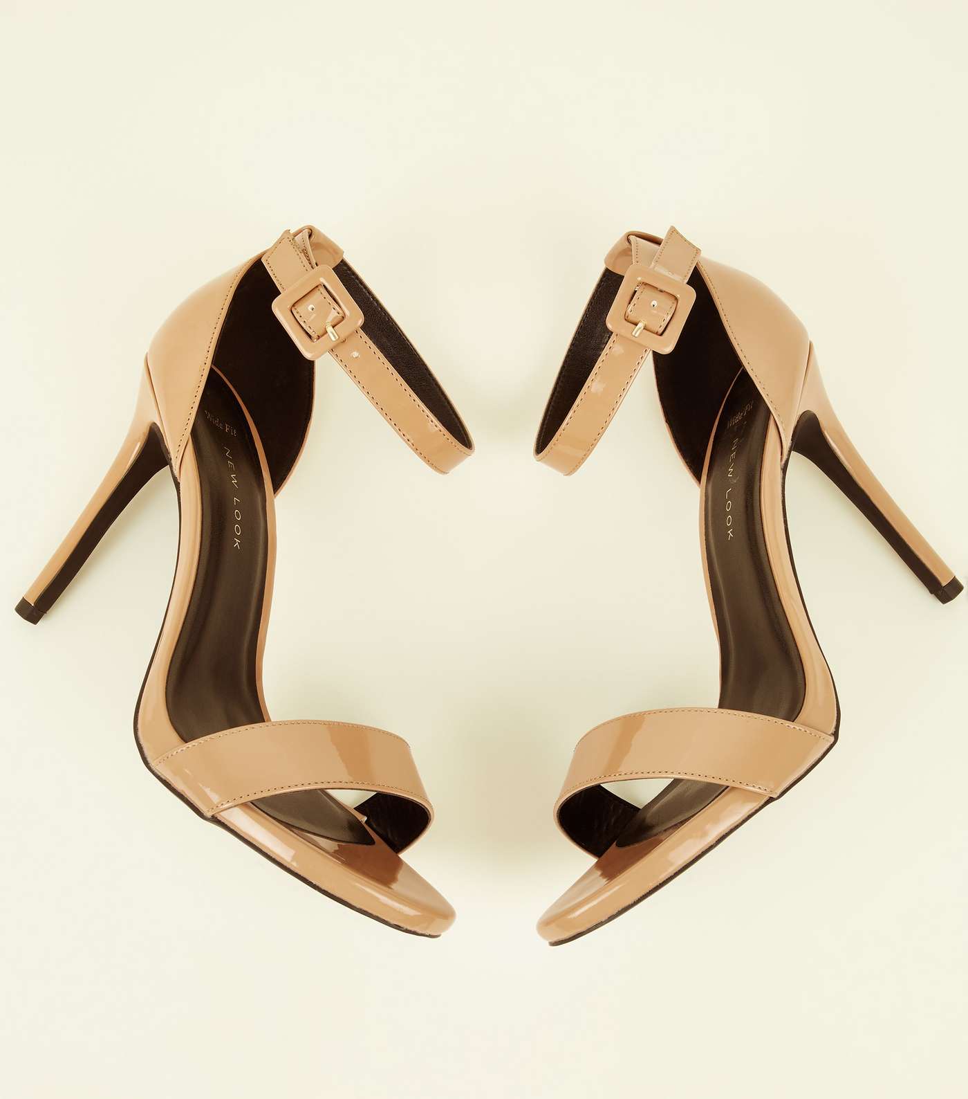 Wide Fit Camel Patent Stiletto Heels Image 3