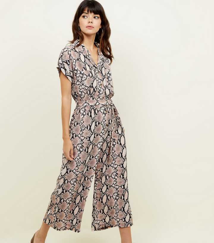 Brown Snake Print Jumpsuit