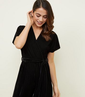 black velvet jumpsuit new look