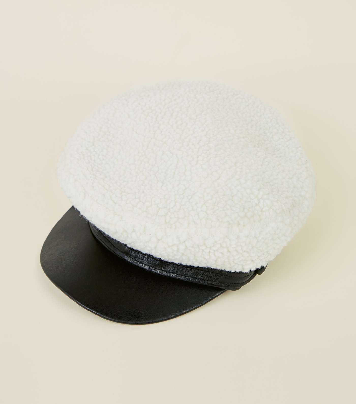 Cream Borg Baker Boy Hat