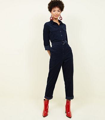 Navy hot sale cord jumpsuit