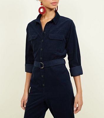 Navy discount cord jumpsuit