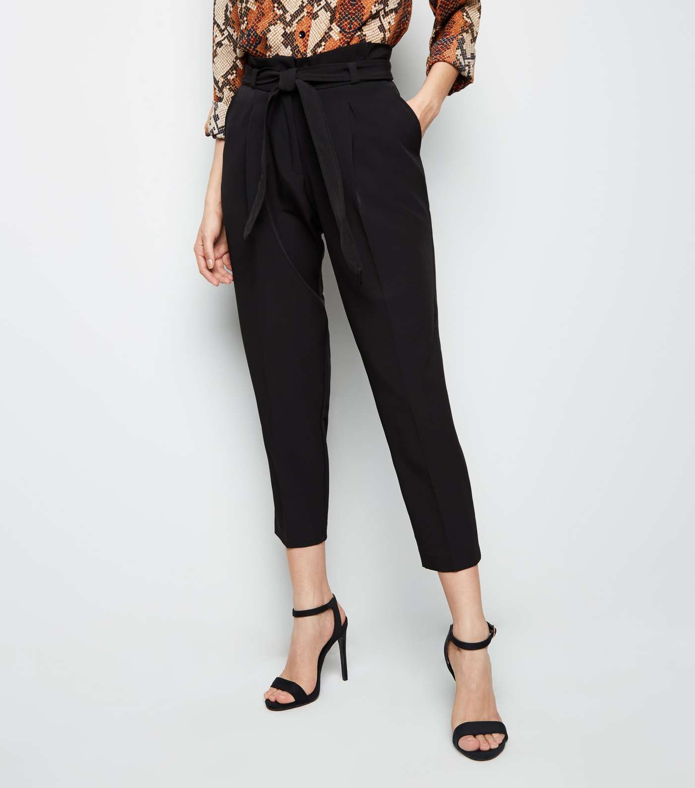 Black Paperbag Tapered Trousers Image 2