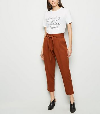 Rust paperbag trousers hot sale