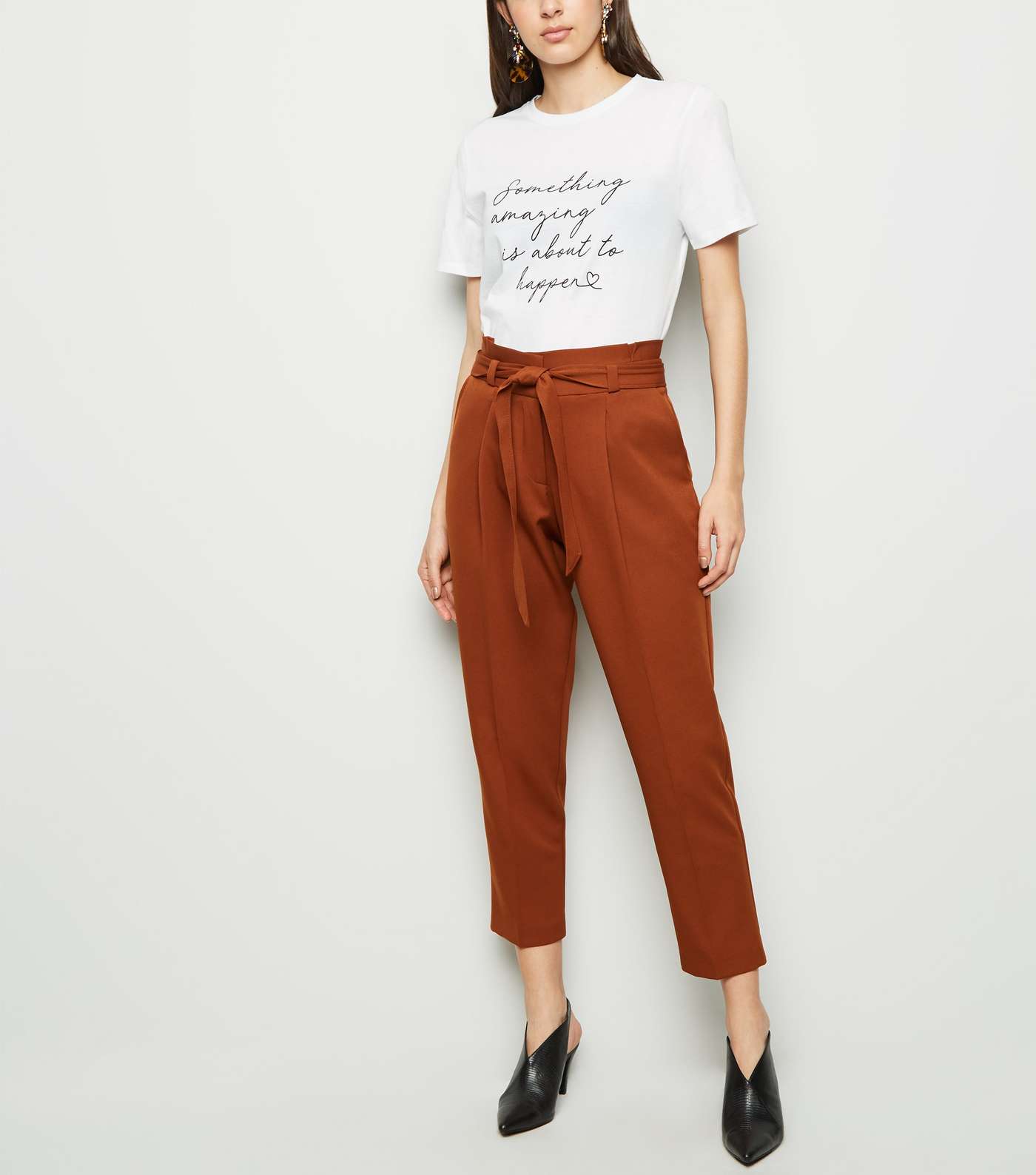 Rust Paperbag Waist Trousers