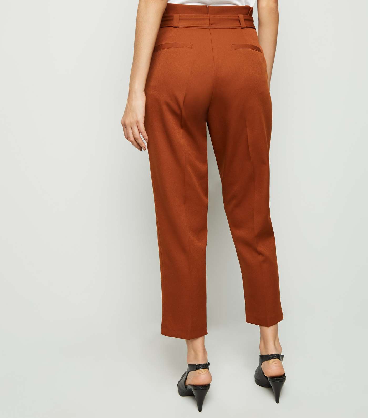 Rust Paperbag Waist Trousers Image 5