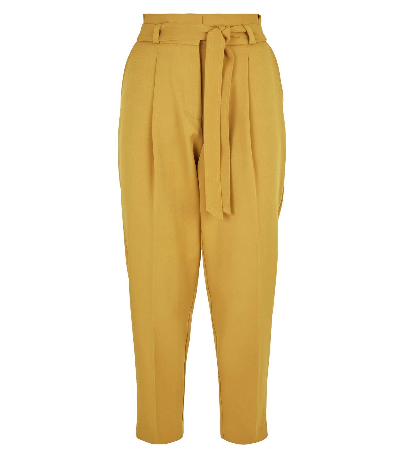 Mustard Paperbag Waist Trousers Image 4