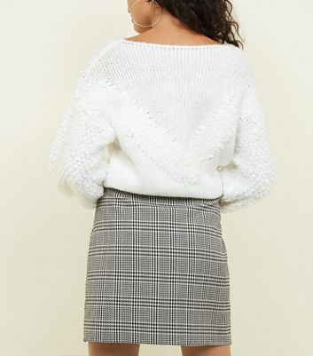 Monochrome check a outlet line mini skirt