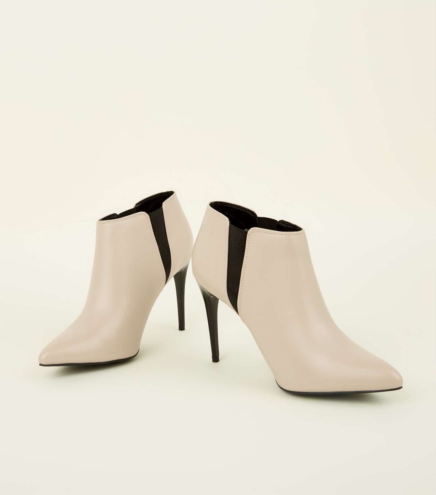Off White Stiletto Heel Chelsea Shoe Boots Image 4