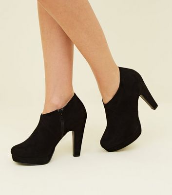 black comfort suedette platform shoe boots