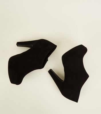 black comfort suedette platform shoe boots