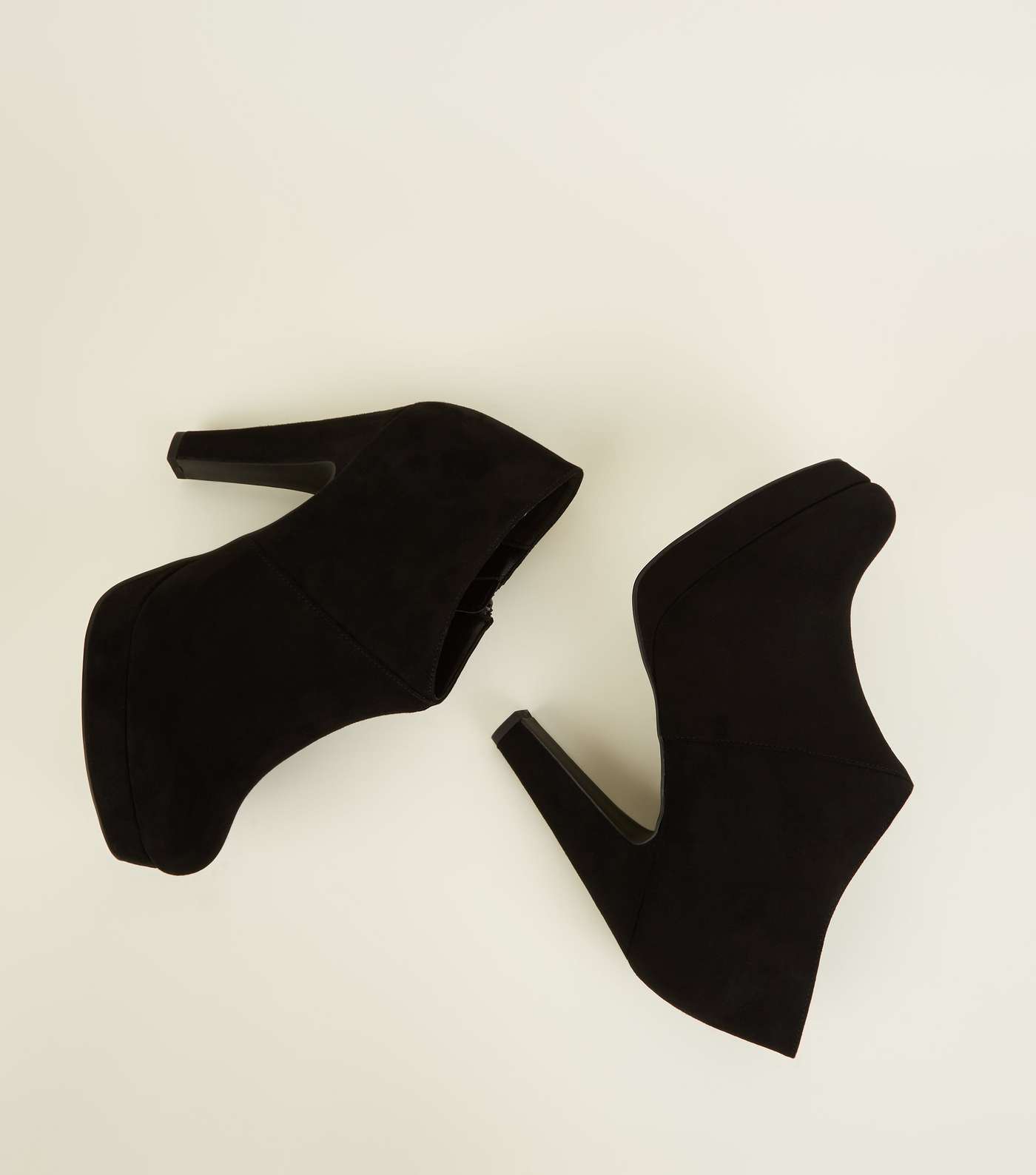 Black Comfort Suedette Platform Shoe Boots Image 4