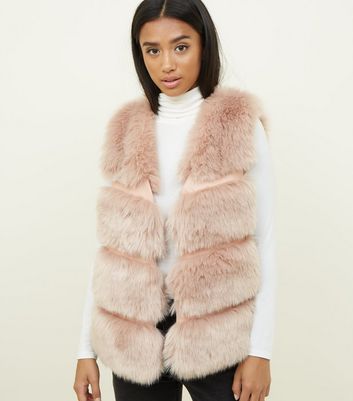 cream fur gilet