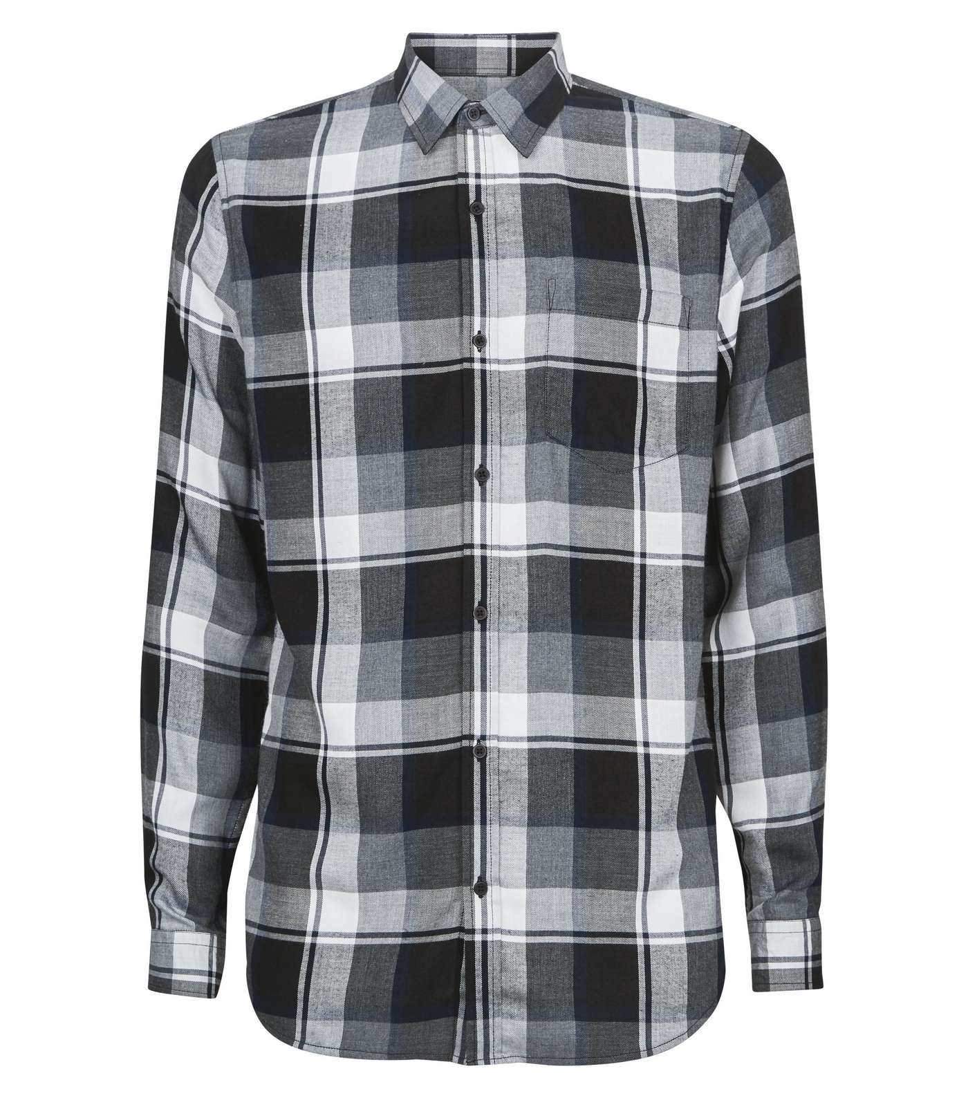 Light Grey Long Sleeve Buffalo Check Shirt Image 4