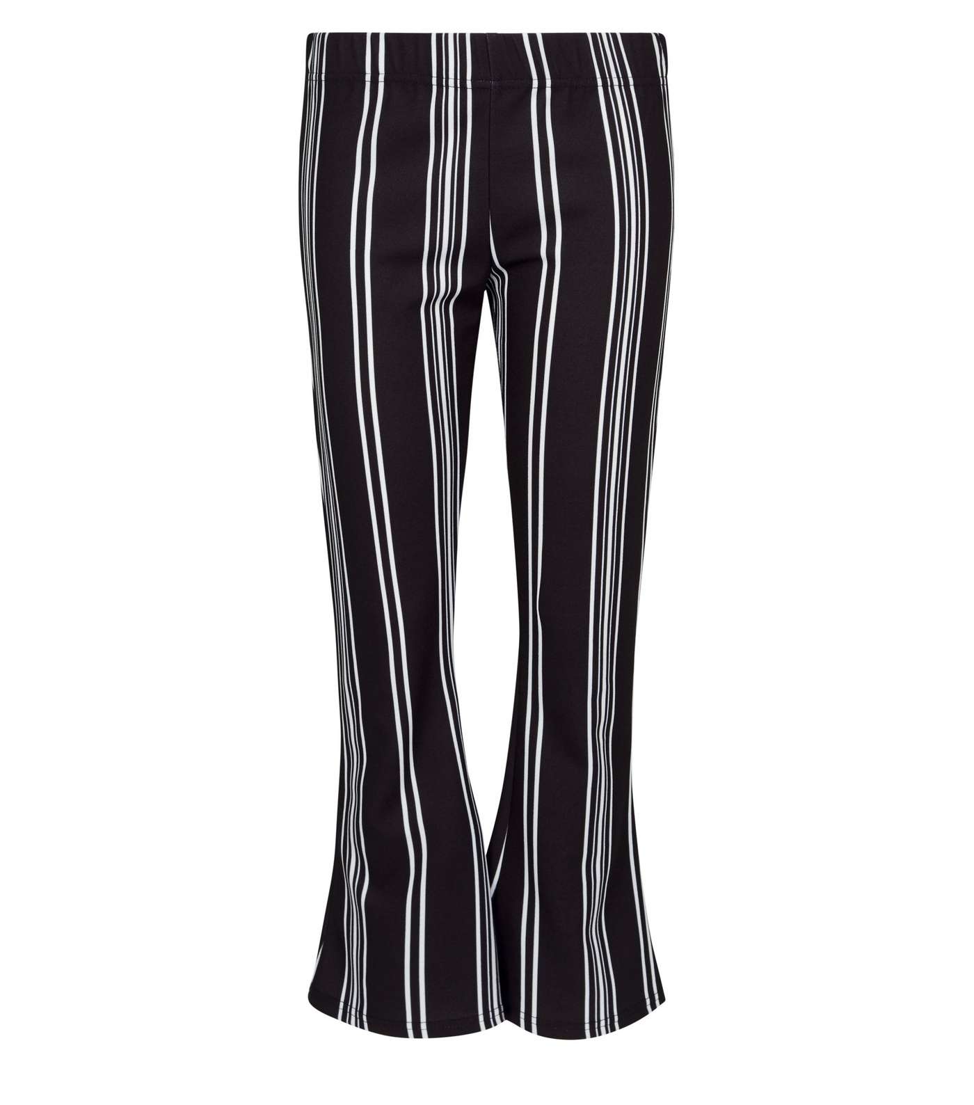 Girls Black Stripe Cropped Flared Trousers Image 4