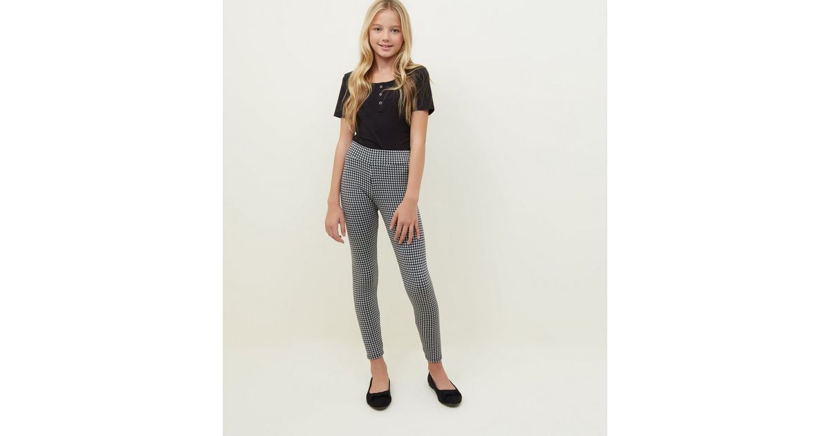 girls check leggings