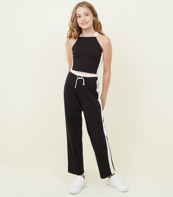 new look girls black trousers