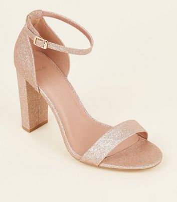 rose gold block heels wide fit