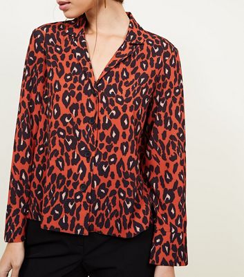 Brown Leopard Print Crepe Shirt | New Look