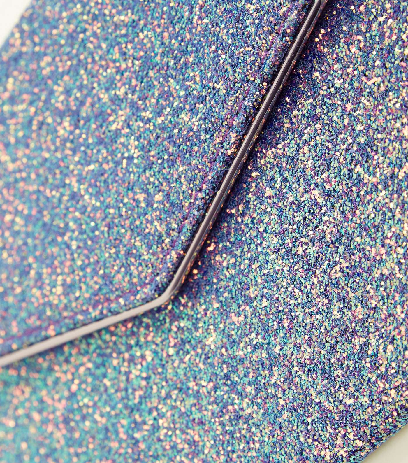 Lilac Iridescent Glitter V Front Clutch Image 3