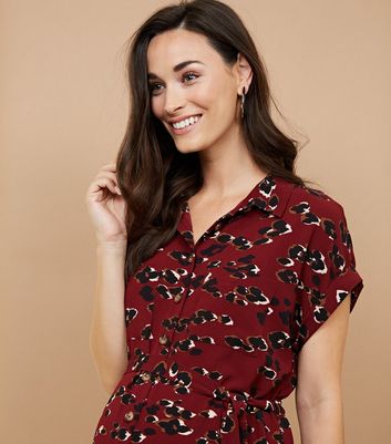 new look leopard shirt dress