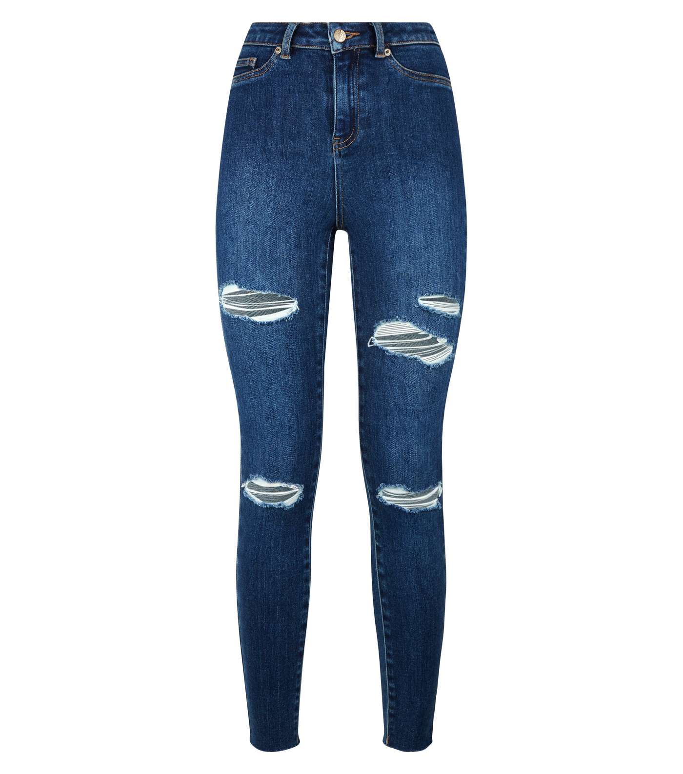 Blue Ripped High Waist Super Skinny Hallie Jeans Image 4