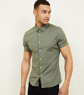 green muscle fit shirt