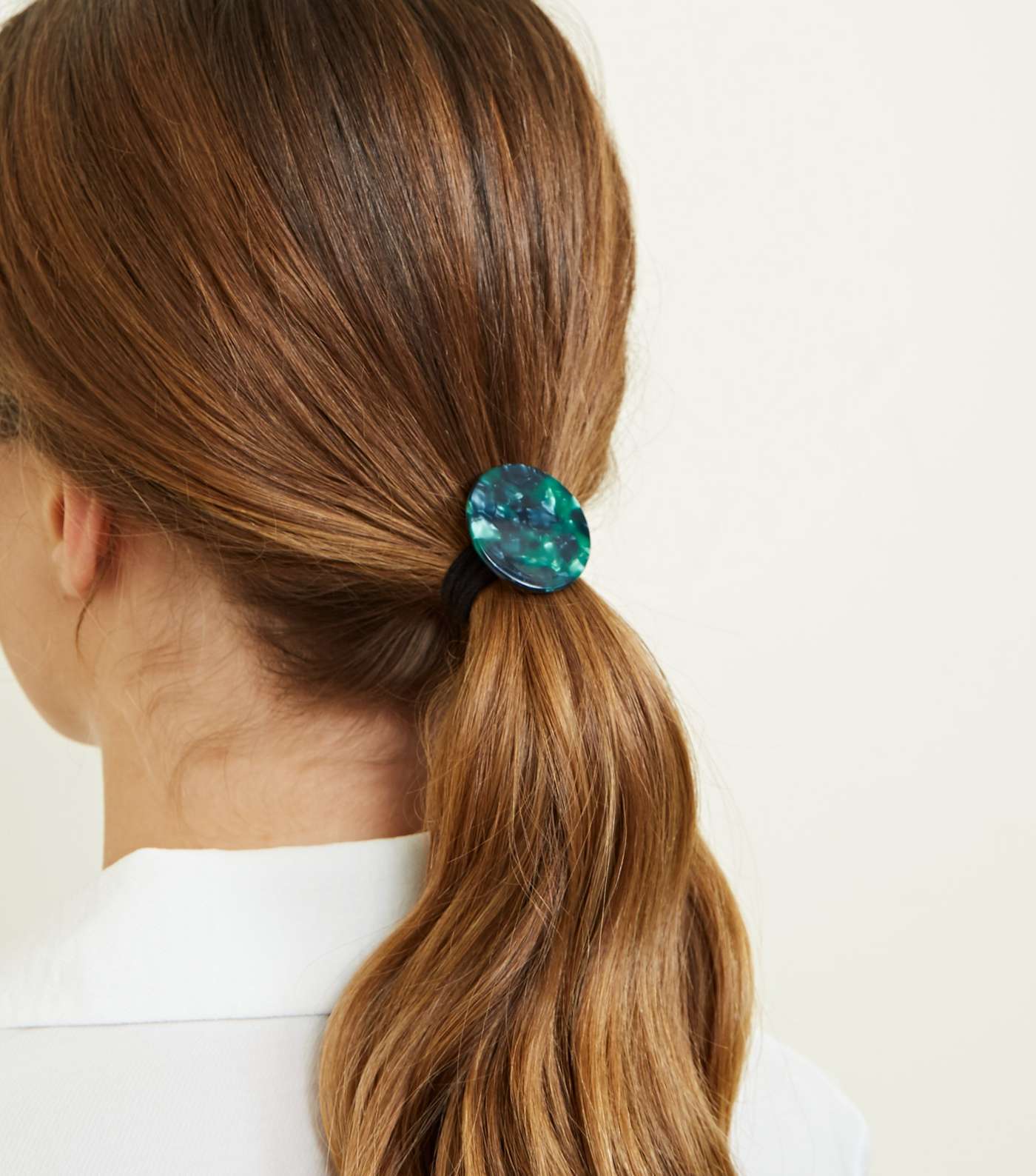Green Patterned Resin Disc Ponio Hairband Image 2
