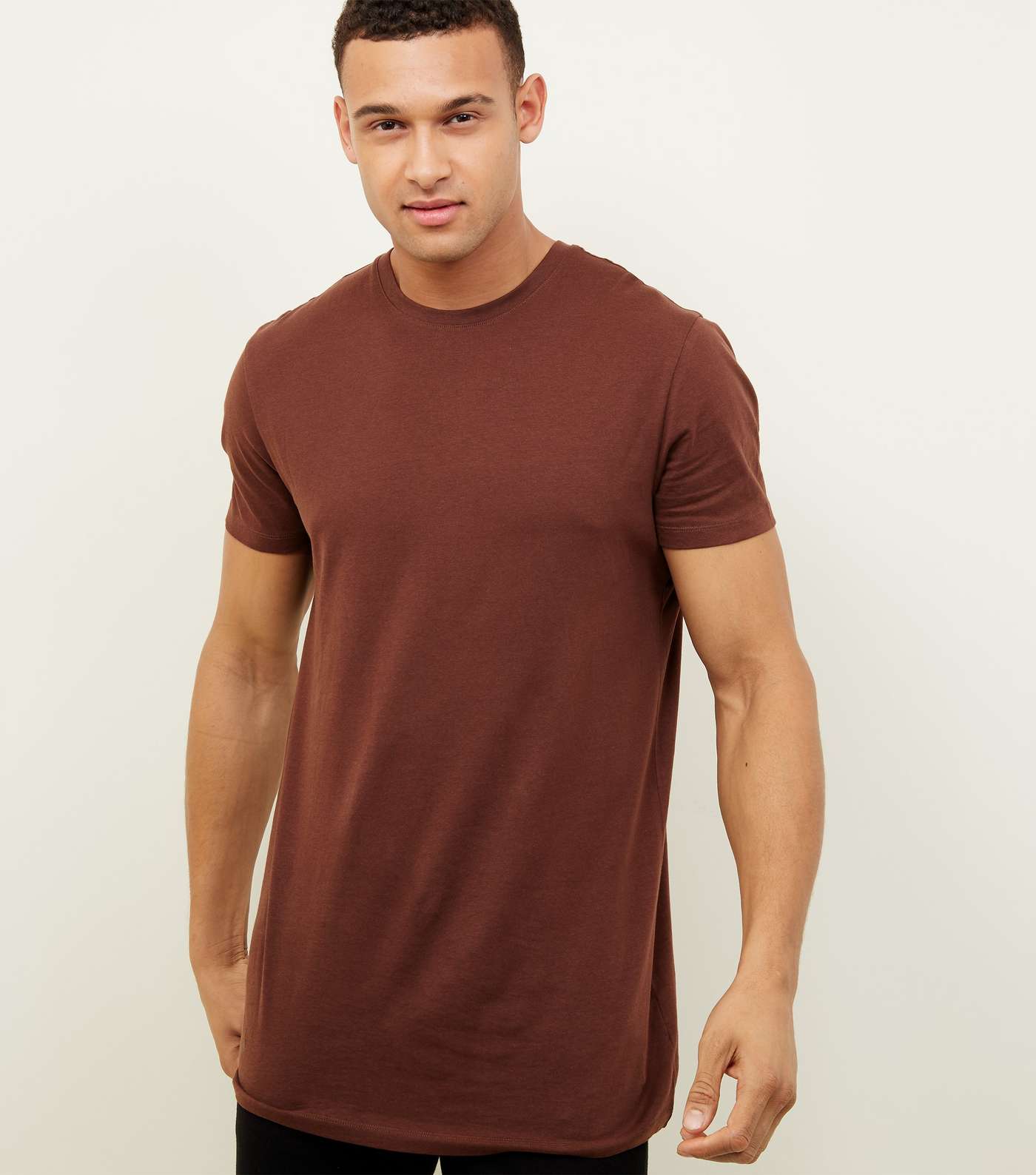 Dark Brown Longline T-Shirt