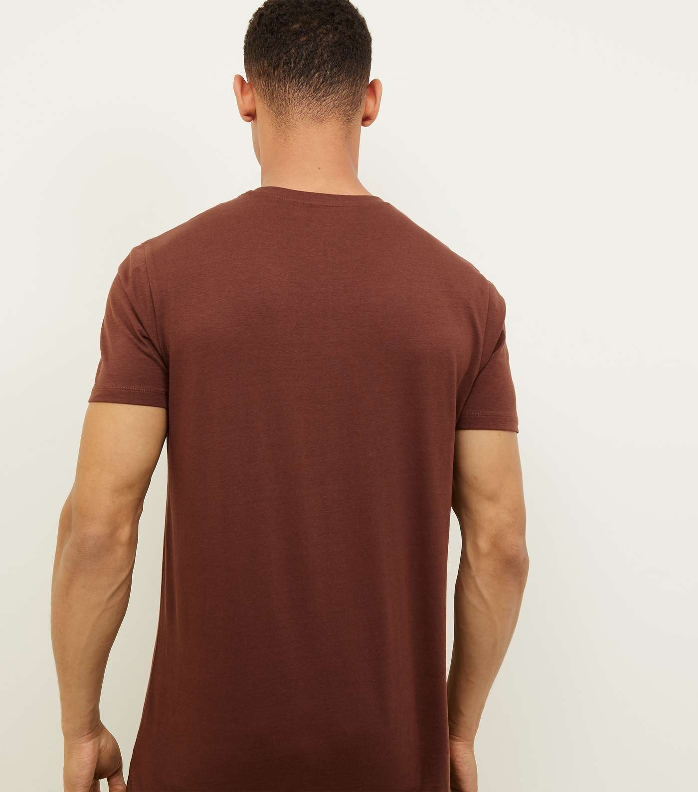 Dark Brown Longline T-Shirt Image 3