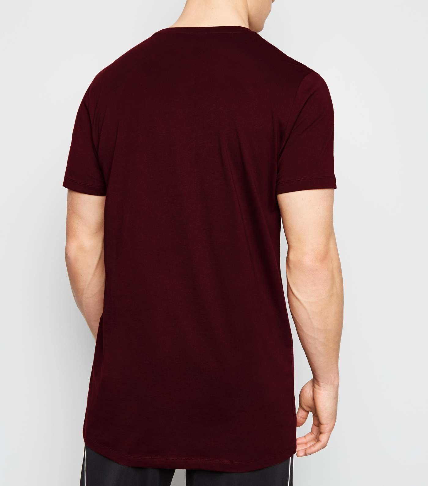 Burgundy Longline T-Shirt Image 3