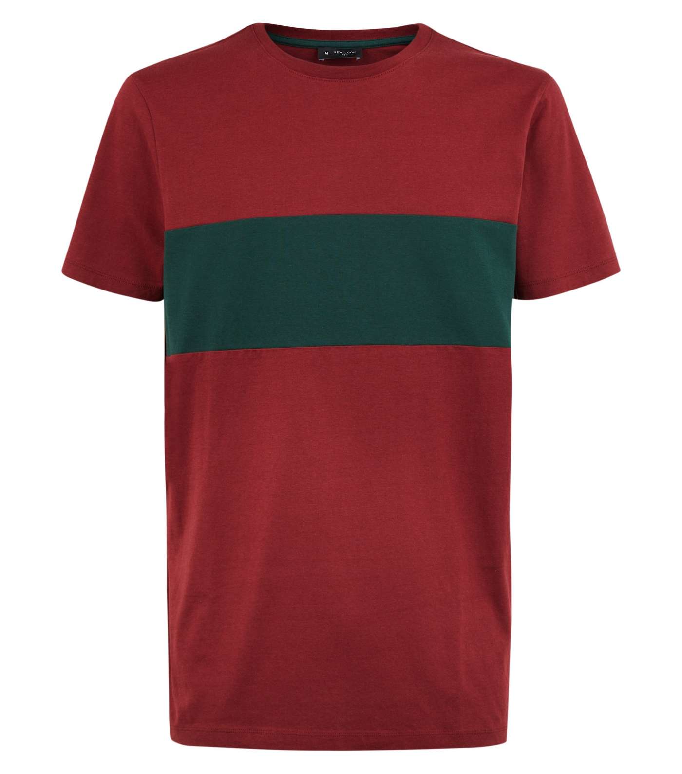 Dark Red Colour Block T-Shirt Image 4