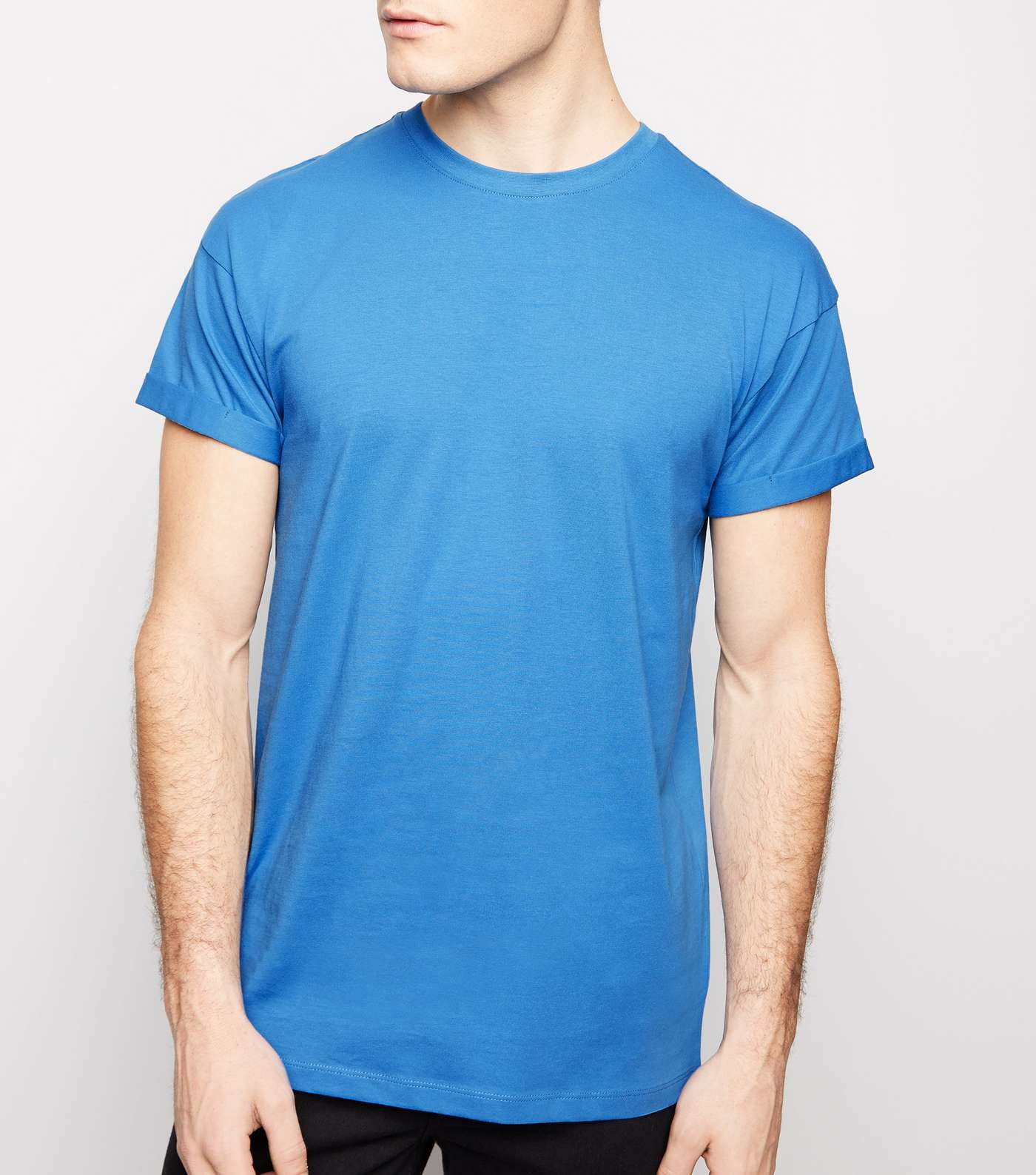 Bright Blue Rolled Sleeve T-Shirt