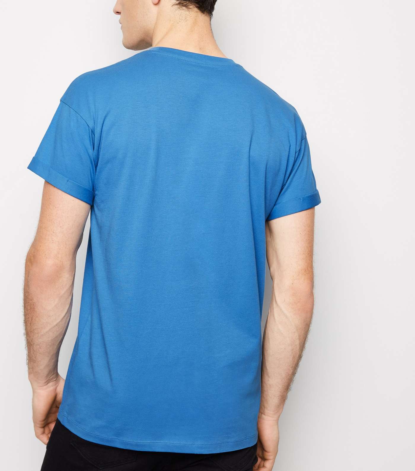Bright Blue Rolled Sleeve T-Shirt Image 5