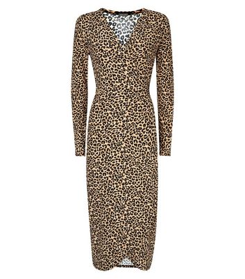 new look leopard wrap dress