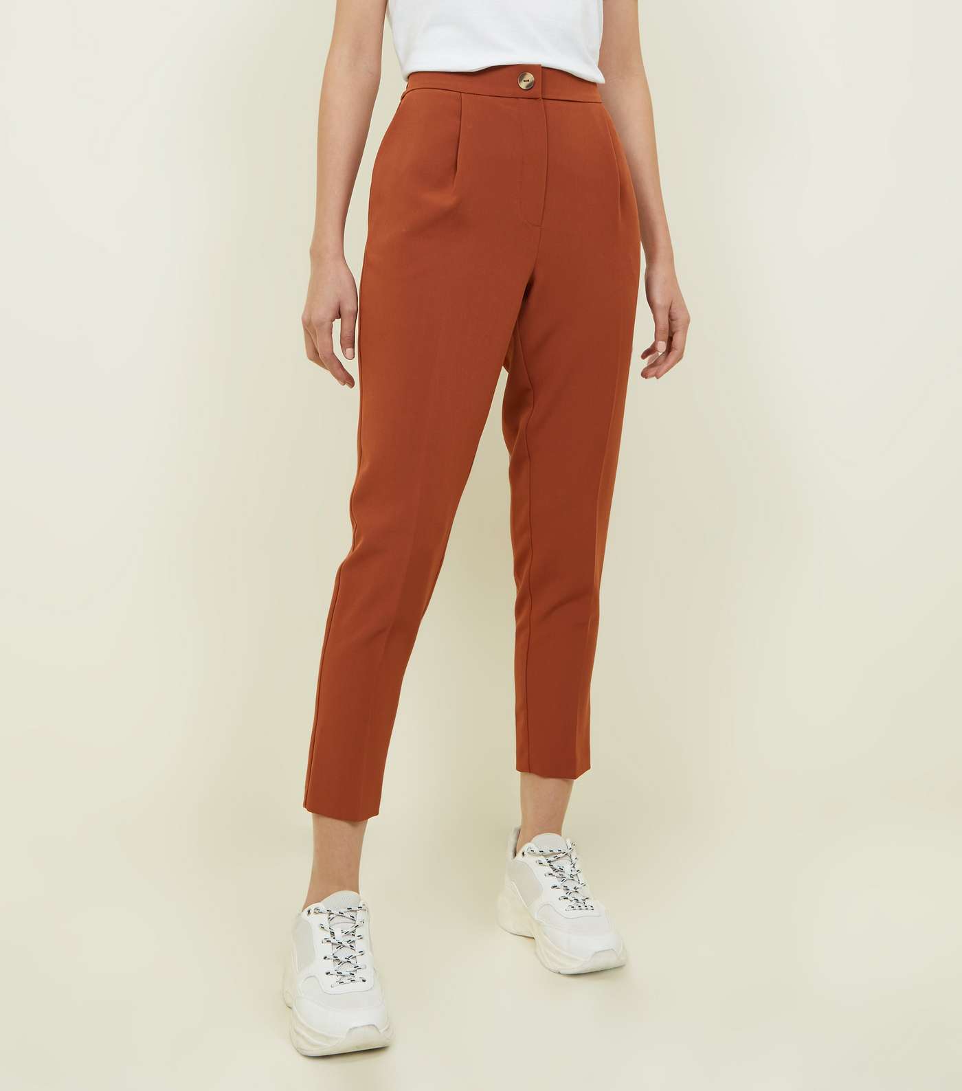 Rust Tapered Trousers Image 2