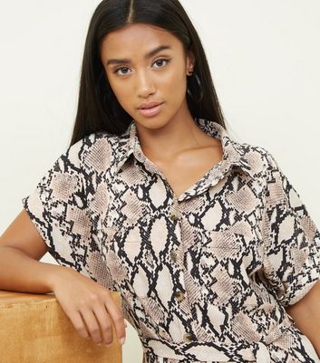 snakeskin dress new look