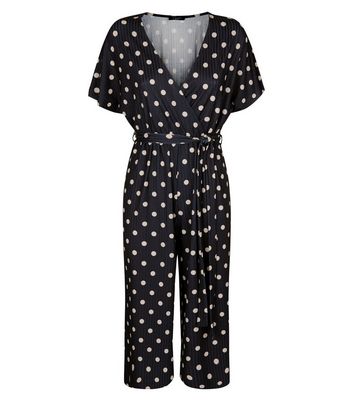 black and white spot jumpsuit