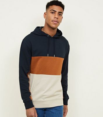 mens block colour hoodie