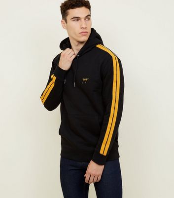 Black Striped Sleeve Sports Toronto Embroidered Hoodie