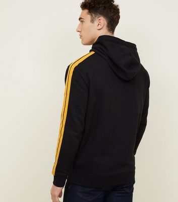 black and yellow striped hoodie