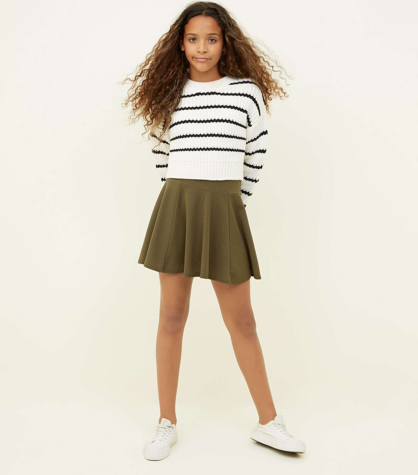 Girls Khaki Skater Skirt  Image 2