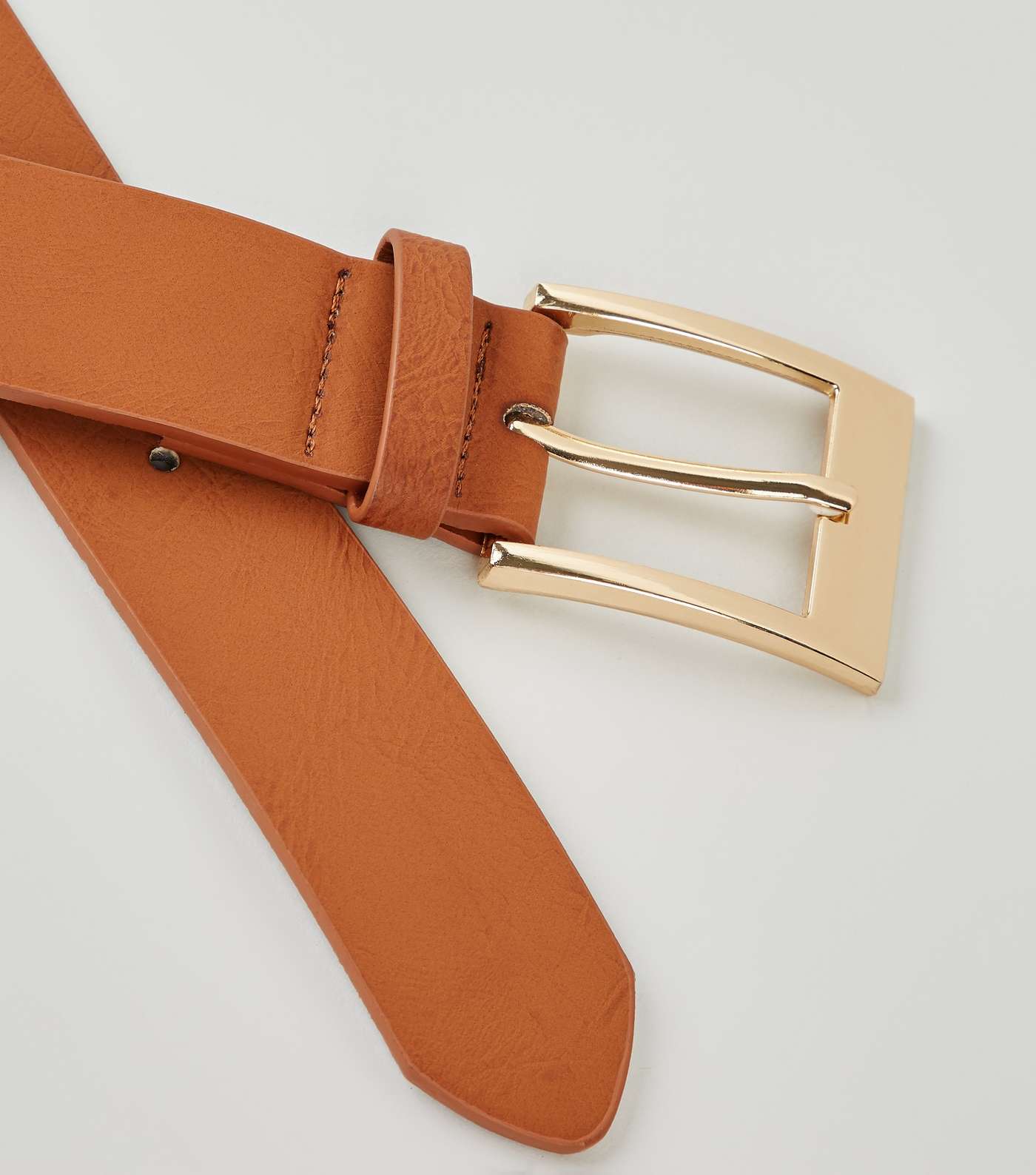 Tan Leather-Look Jeans Belt Image 3