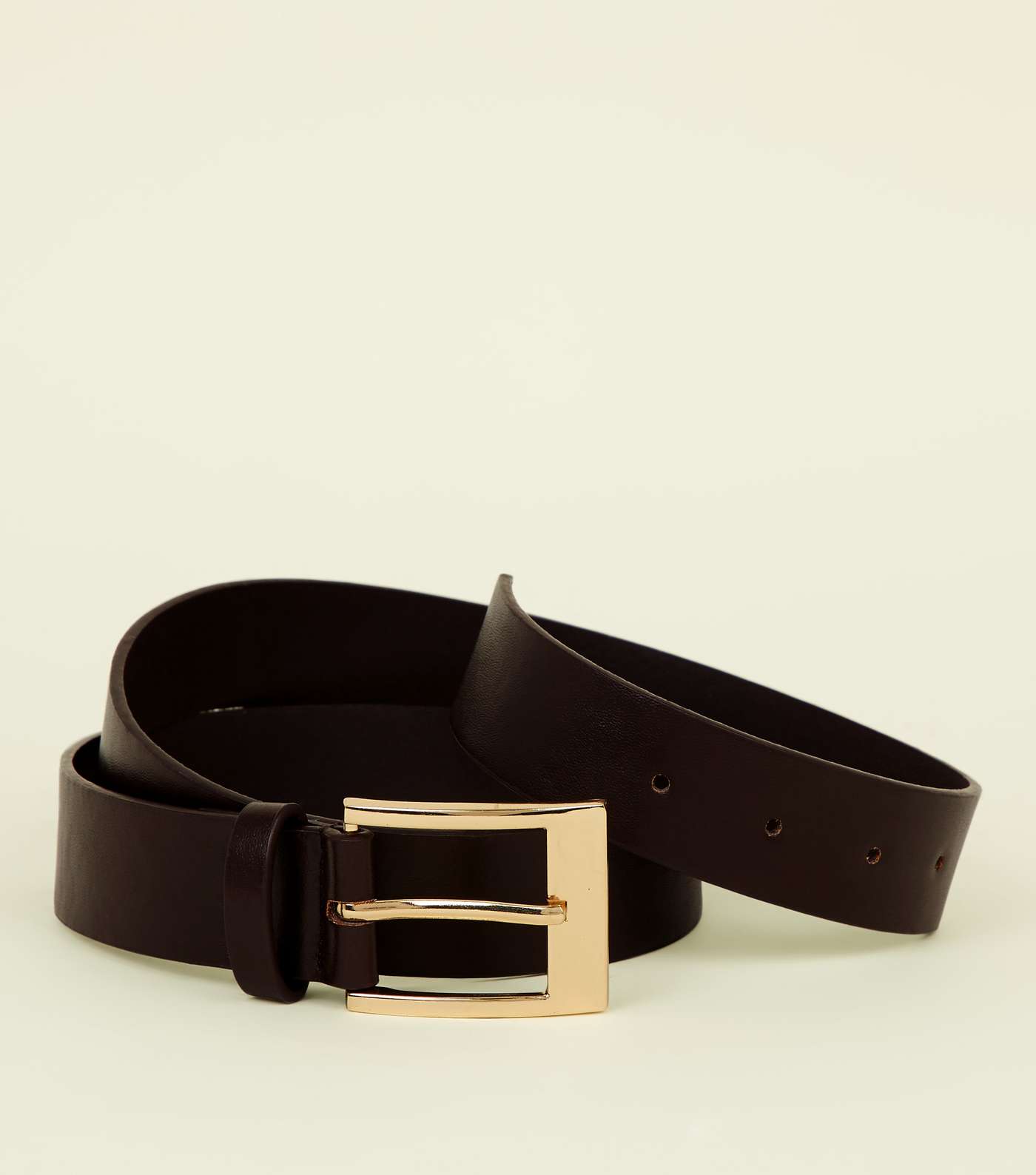 Dark Brown Leather-Look Jeans Belt Image 2