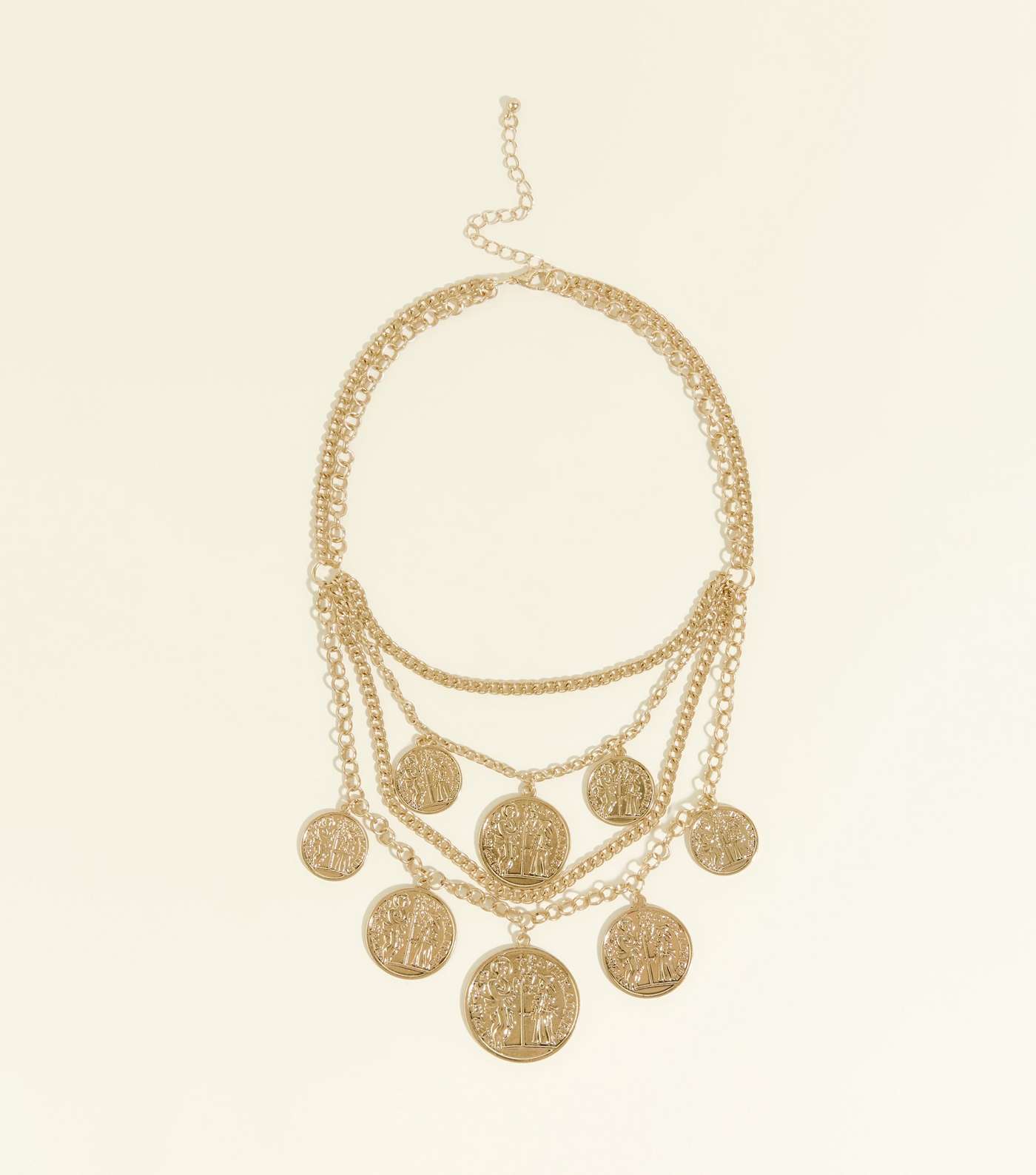 Gold Layered Coin Pendant Necklace
