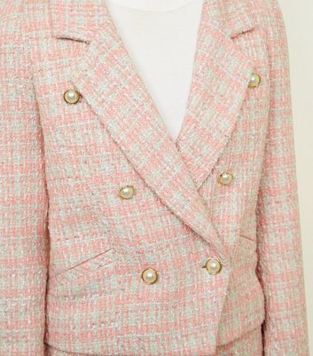 pink boucle jacket