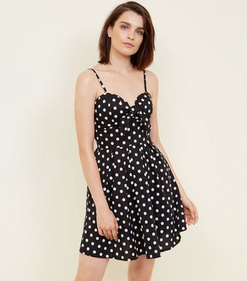 black polka dot dress new look