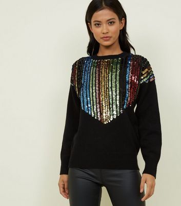 black rainbow jumper