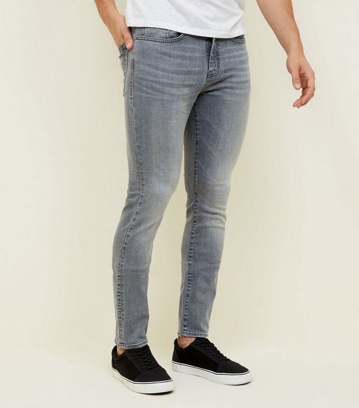 Hellgraue Skinny Jeans Mit Stretch Anteil New Look