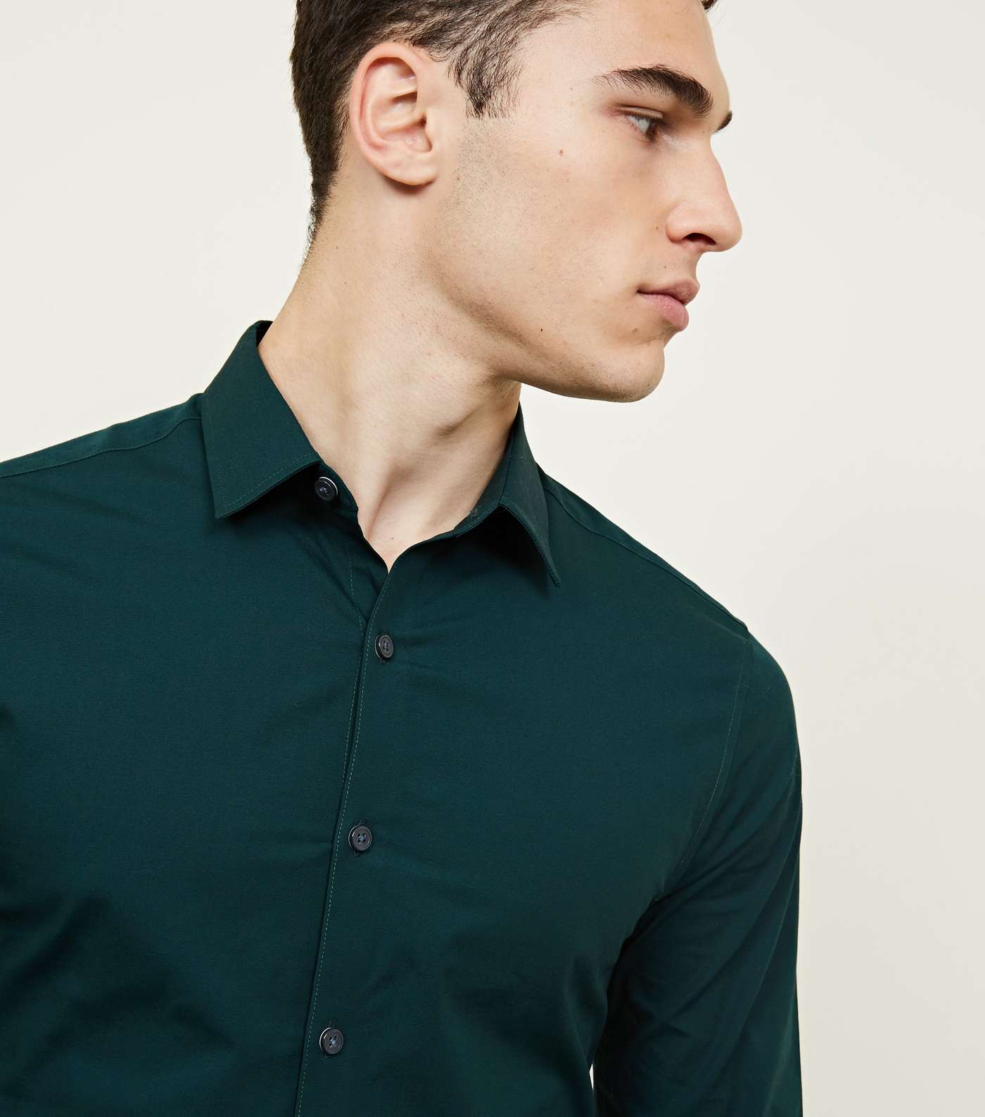 Dark Green Long Sleeve Muscle Fit Shirt Image 5
